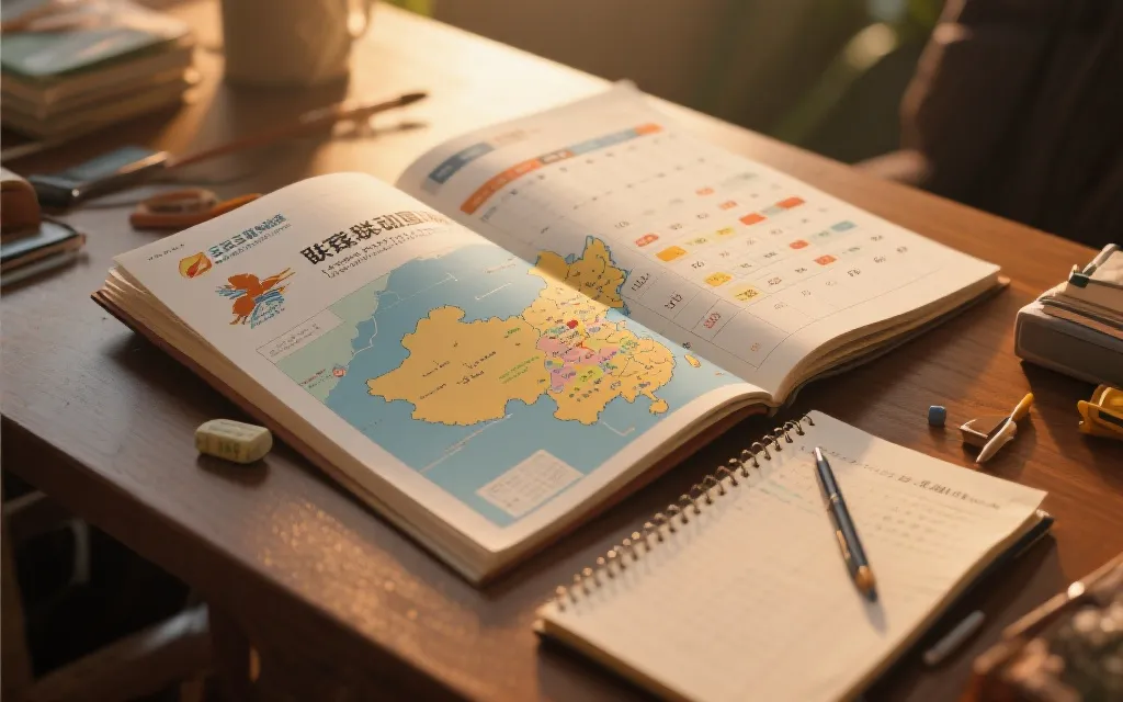 三国联合办赛的地图与路线规划桌面,旅行笔记与赛程日历